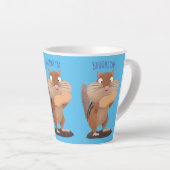 Tasse Latte Caricature de chipmunk à grosses joues mignonnes (Angle droit)