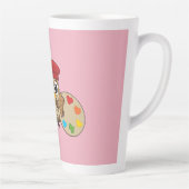 Tasse Latte Caricature de Chouette Peintre Cute (Droite)