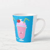 Tasse Latte Caricature de crème glacée de fraise mignonne (Droite)
