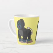 Tasse Latte Caricature de gros gorilles joyeux (Angle gauche)