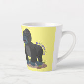 Tasse Latte Caricature de gros gorilles joyeux (Droite)