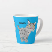 Tasse Latte Caricature de lynx de lynx de lynx (Angle droit)