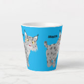 Tasse Latte Caricature de lynx de lynx de lynx (Devant)