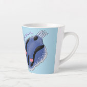 Tasse Latte Caricature de nudibranche bleu mignon (Droite)
