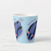 Tasse Latte Caricature de nudibranche bleu mignon (Devant)