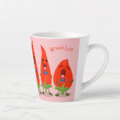 Tasse Latte Caricature de piments chantants mignons (Droite)