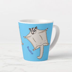 Tasse Latte Caricature de planeur de sucre volant mignon