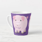 Tasse Latte Caricature de porc mignon rose pot vendue (Angle gauche)