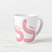 Tasse Latte Caricature de vers de terre rose joli (Angle droit)