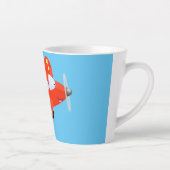 Tasse Latte Caricature de vol d'avion rouge mignon (Droite)