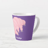 Tasse Latte Caricature d'ours d'eau tardigrade rose mignon (Angle droit)