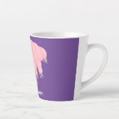 Tasse Latte Caricature d'ours d'eau tardigrade rose mignon (Droite)