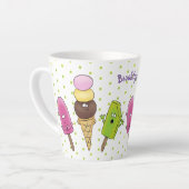 Tasse Latte Caricature drôles de glace popsicle dessin animé t (Angle gauche)