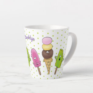 Tasse Latte Caricature drôles de glace popsicle dessin animé t