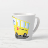 Tasse Latte Caricature du bus scolaire jaune joyeux (Angle droit)