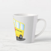 Tasse Latte Caricature du bus scolaire jaune joyeux (Droite)