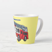 Tasse Latte Caricature du moteur de feu joyeux (Angle droit)