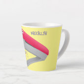 Tasse Latte Caricature en agrafeuse rouge pâle (Angle droit)