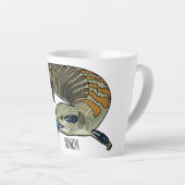 Tasse Latte Caricature en bleu (Angle droit)