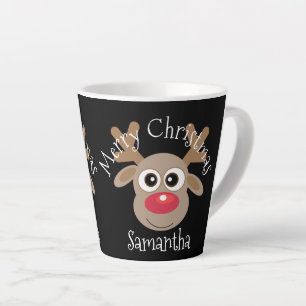 Tasse Latte Caricature en latte noire Noir Reinder