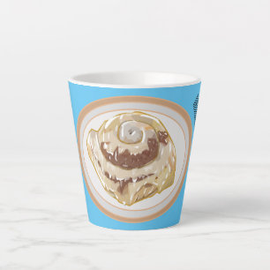 Tasse Latte Caricature en rouleau de cannelle