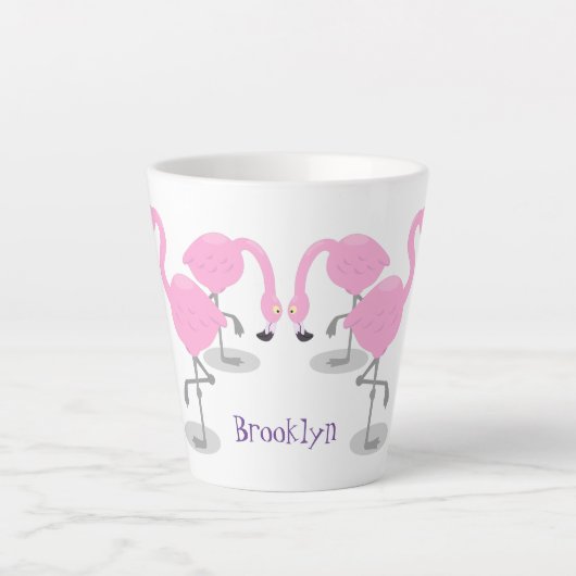 Tasse Latte Caricature en trio flamand rose mou (Devant)