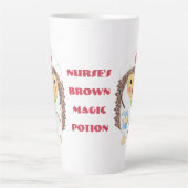 Tasse Latte Caricature Hérisson Infirmière Potion magique Latt (Devant)