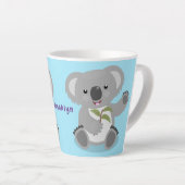 Tasse Latte Caricature joyeux koala agitant (Angle droit)