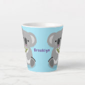 Tasse Latte Caricature joyeux koala agitant (Devant)