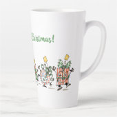 Tasse Latte Caricature mignonne Danser Présentations de Noël e (Droite)