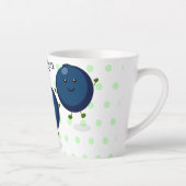 Tasse Latte Caricature mignonne de bleuets violets (Droite)
