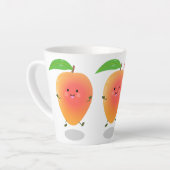 Tasse Latte Caricature mignonne de mangue joyeuse (Angle gauche)