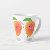 Tasse Latte Caricature mignonne de mangue joyeuse (Angle droit)