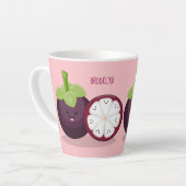 Tasse Latte Caricature mignonne mauve mangouste (Angle gauche)