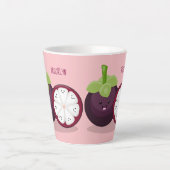 Tasse Latte Caricature mignonne mauve mangouste (Devant)