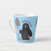 Tasse Latte Caricature mole joyeux (Angle gauche)