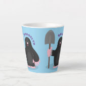 Tasse Latte Caricature mole joyeux (Devant)