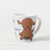 Tasse Latte Caricature pour chien de chiot joyeux (Angle droit)