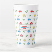 Tasse Latte Caricature pour enfants de voitures rouge, bleu et (Devant)