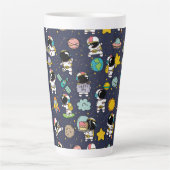 Tasse Latte Caricature spatiale astronaute (Devant)