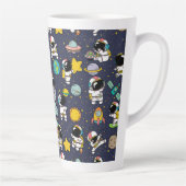 Tasse Latte Caricature spatiale astronaute (Droite)
