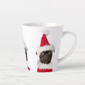 Tasse Latte Carlin noir de Noël mignon à Santa Hat (Droite)