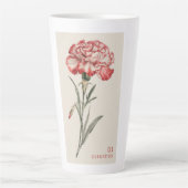 Tasse Latte Carnation - Janvier Fleur de naissance (Devant)