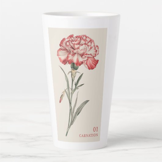 Tasse Latte Carnation - Janvier Fleur de naissance (Devant)