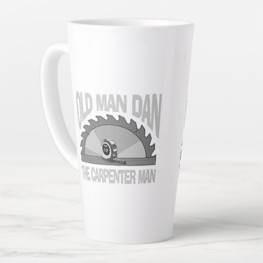Tasse Latte Carpenter Woodworking Old Man Dan Lumber Builder (Angle gauche)