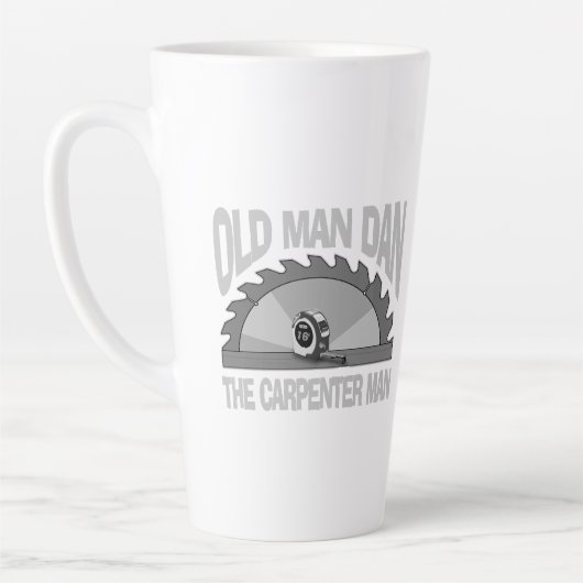 Tasse Latte Carpenter Woodworking Old Man Dan Lumber Builder (Gauche)