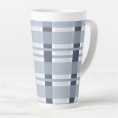 Tasse Latte Carreaux bleus et rayures  (Angle droit)