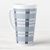 Tasse Latte Carreaux bleus et rayures  (Angle gauche)