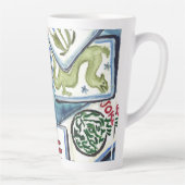 Tasse Latte Carreaux de Mahjong bleu (Droite)