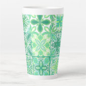 Tasse Latte Carreaux décorés en vert et blanc (Devant)